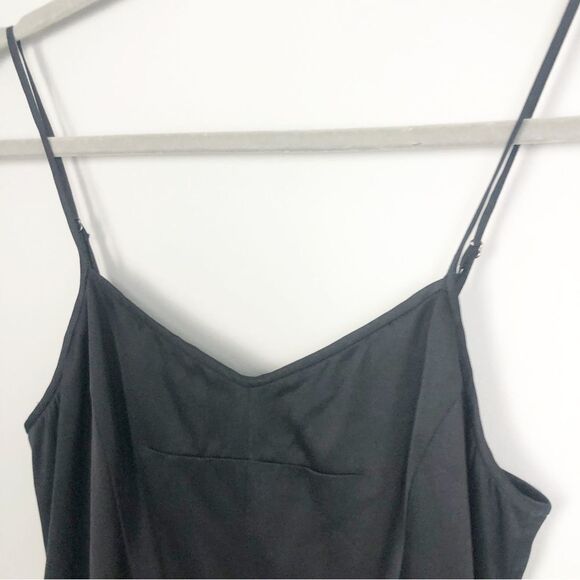 THEORY | 100% Silk Black V-Neck Maxi Slip Dress Adjustable Straps Women’s Size 2 - Picture 2 of 8